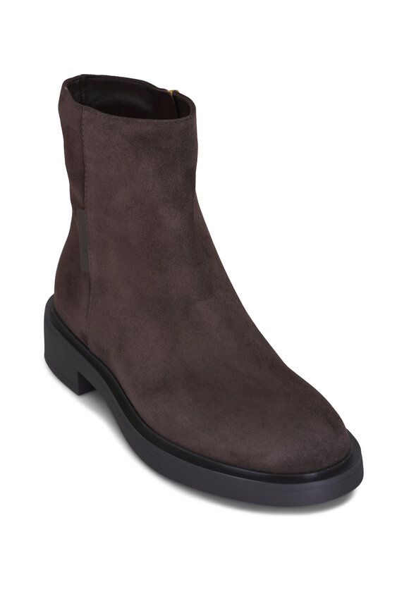 Gianvito Rossi Lexington Mocha Suede Side Zip Boot, 20mm