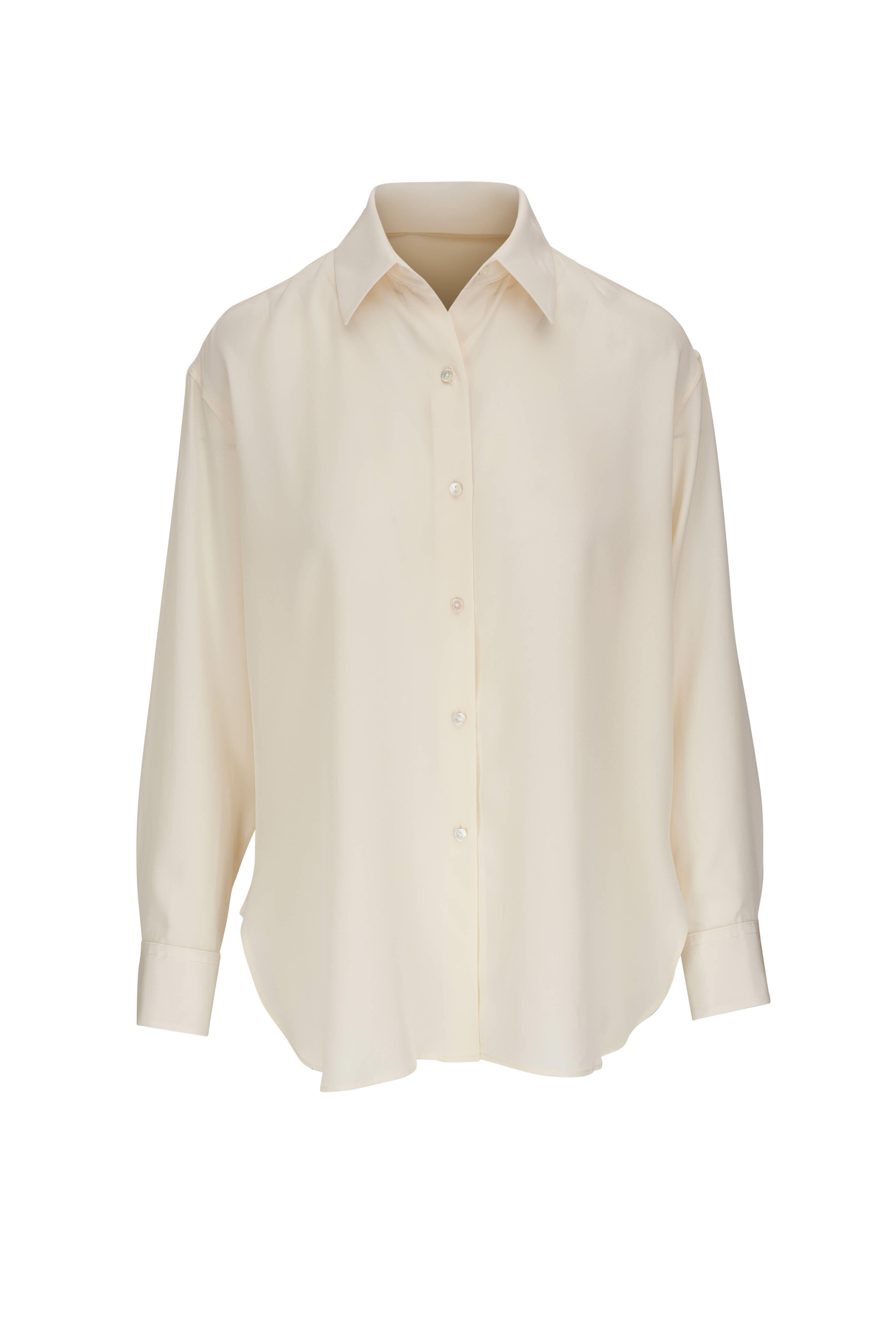 Nili Lotan - Julien Ivory Silk Shirt | Mitchell Stores