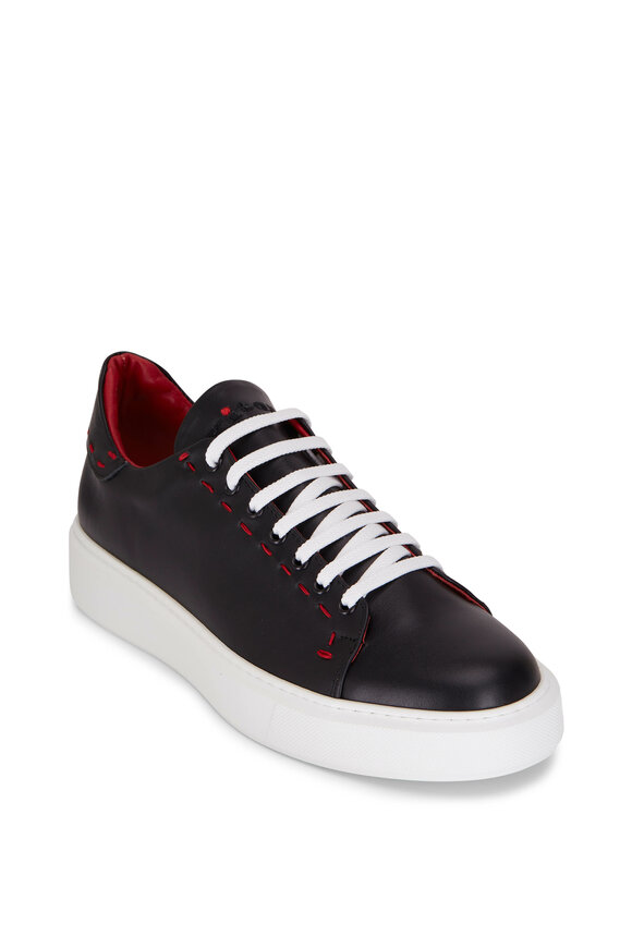 Kiton - Black Leather Low Top Sneaker