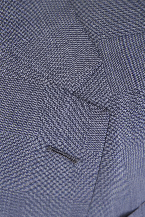 Zegna Centoventimila Slate Blue Soft Plaid Wool Suit - view 3
