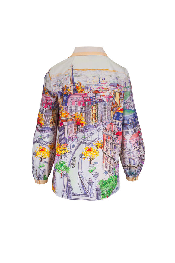 Rani Arabella Multicolor Classic Print Wide Sleeve Cotton Blouse - view 2