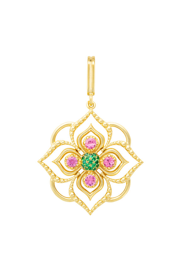 Mellerio 18k Yellow Gold Giardino Green Fields Charm