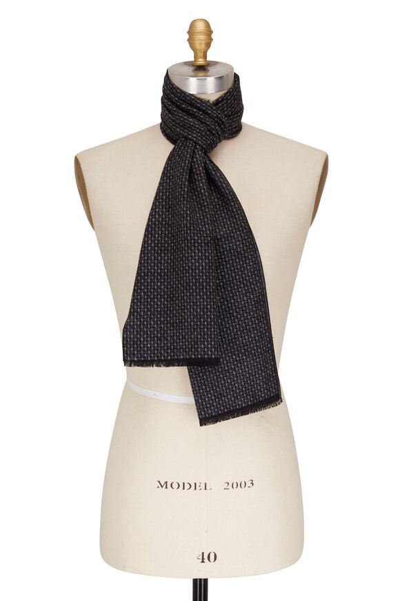 Chelsey Imports Gray Textured Silk Scarf 