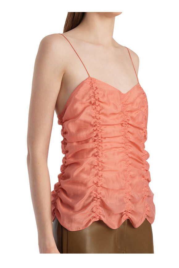 Khaite Inara Coral Light Voile Sleeveless Top - view 2