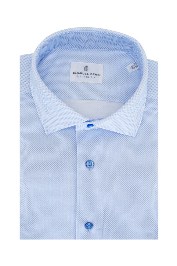 Emanuel Berg 4Flex Solid Blue Sport Shirt