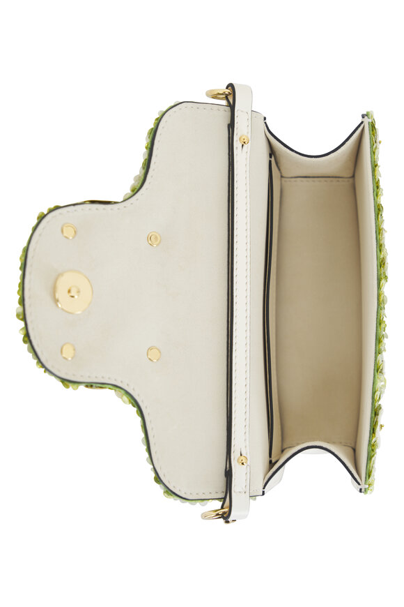 Valentino Garavani - Small Loco Verde Flower Embellished Leather Bag