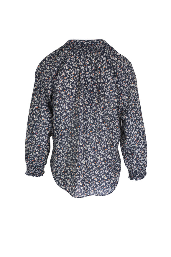 Veronica Beard - Pienza Navy Multicolor Floral Top