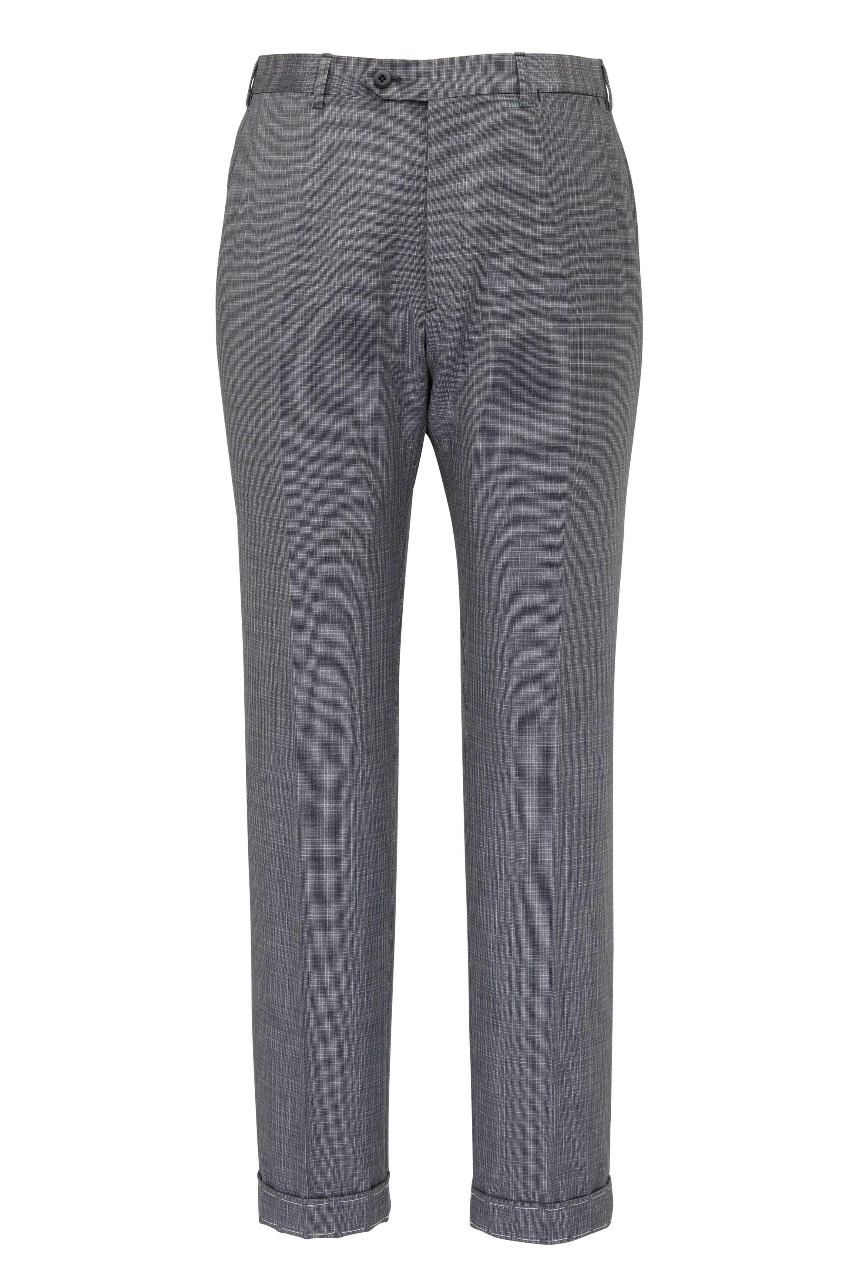 Brioni - Gray Screen Check Wool Suit | Mitchell Stores