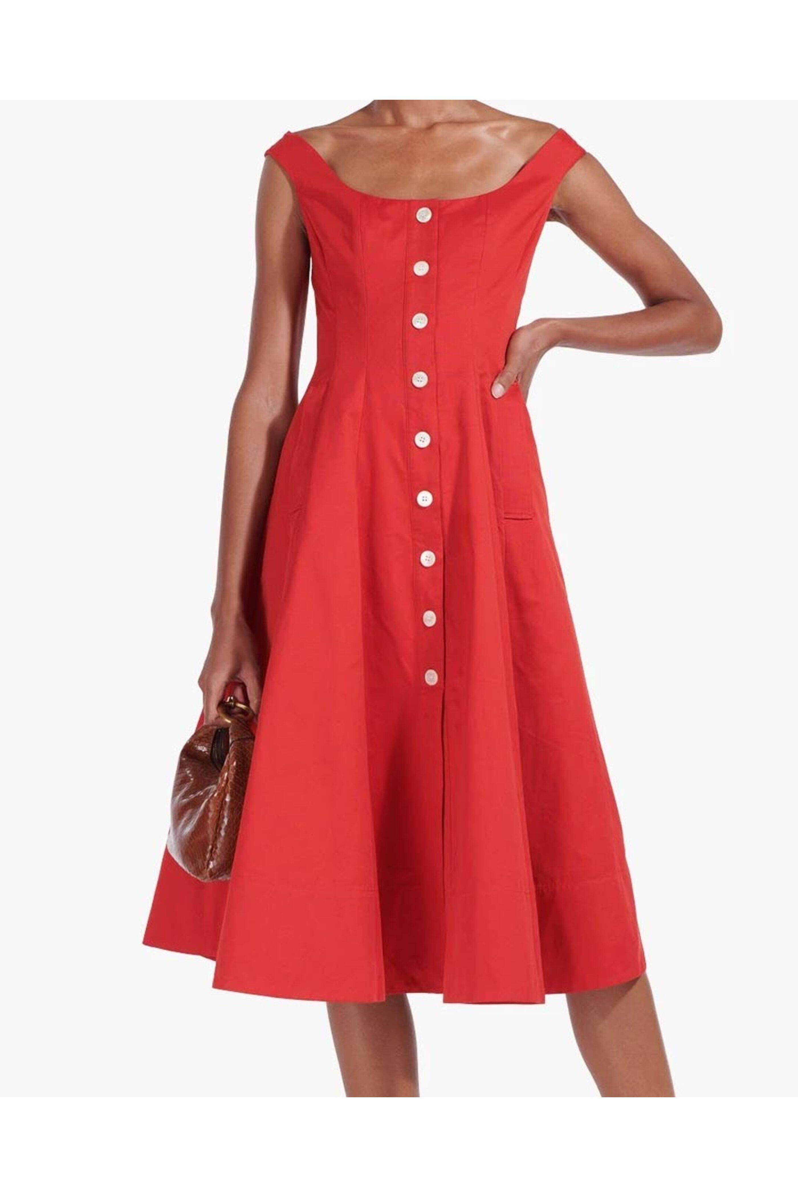 Staud - Tomato Loretta Midi Dress