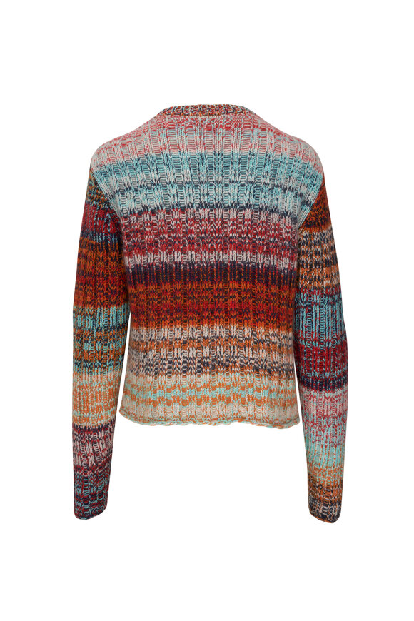 The Elder Statesman - Cosmica Malt Multicolor Ribbed Cardigan