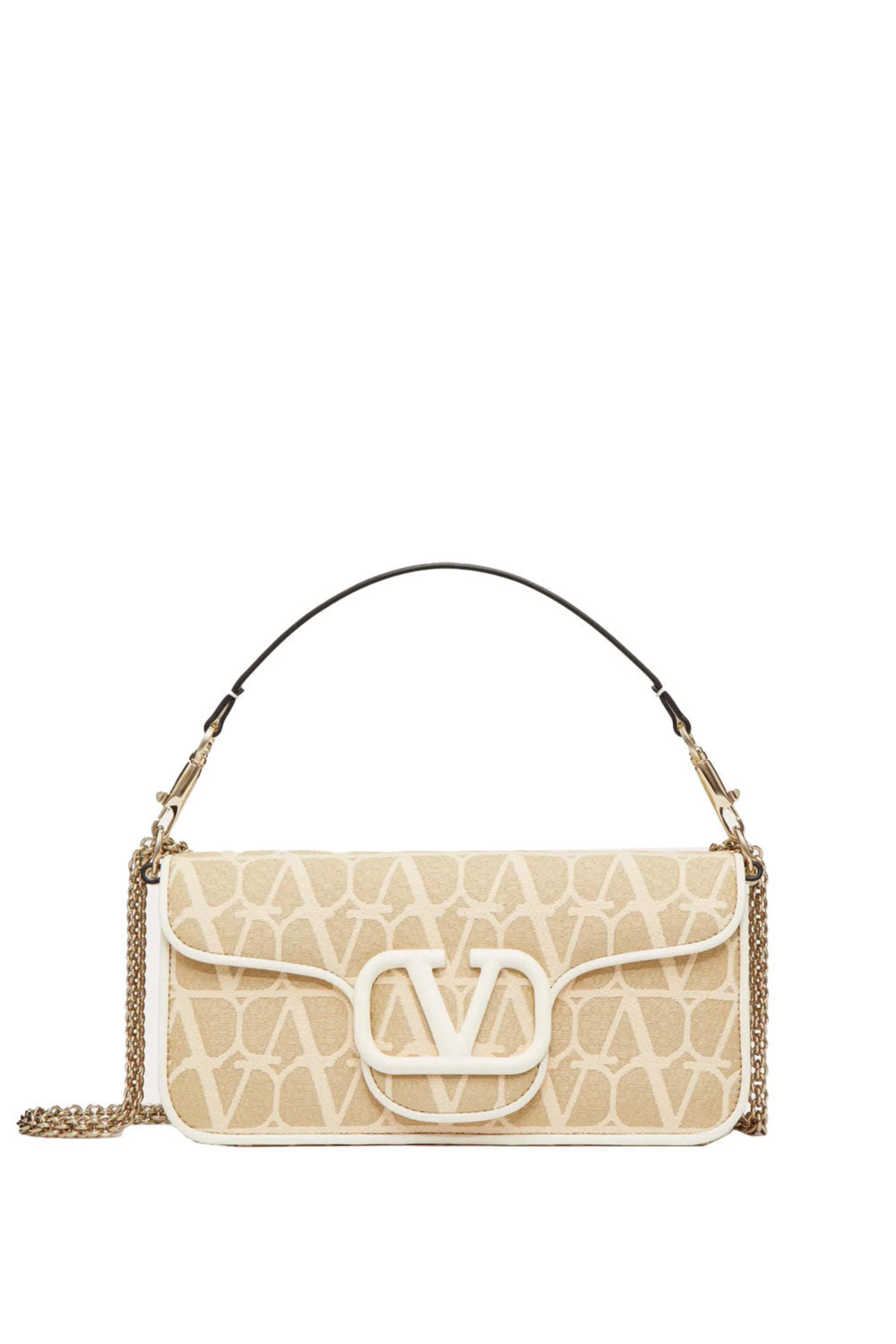 Valentino Garavani - Loco Toile Iconographe Raffia Shoulder Bag