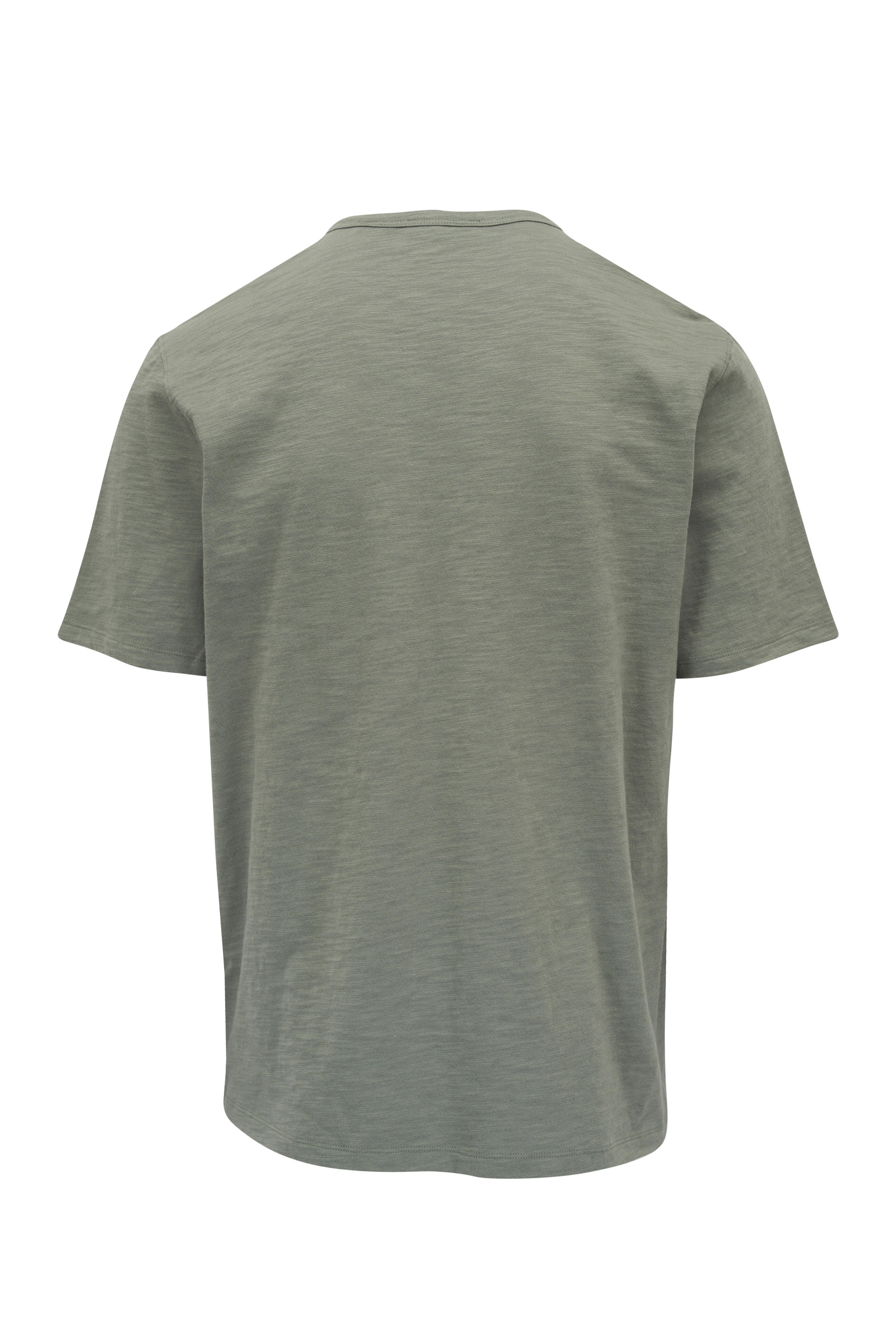 Vince - Green Leaf Split Neck T-Shirt