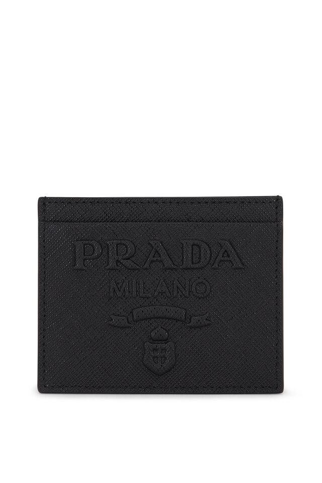 VALENTINO GARAVANI: credit card holder in saffiano leather - Black