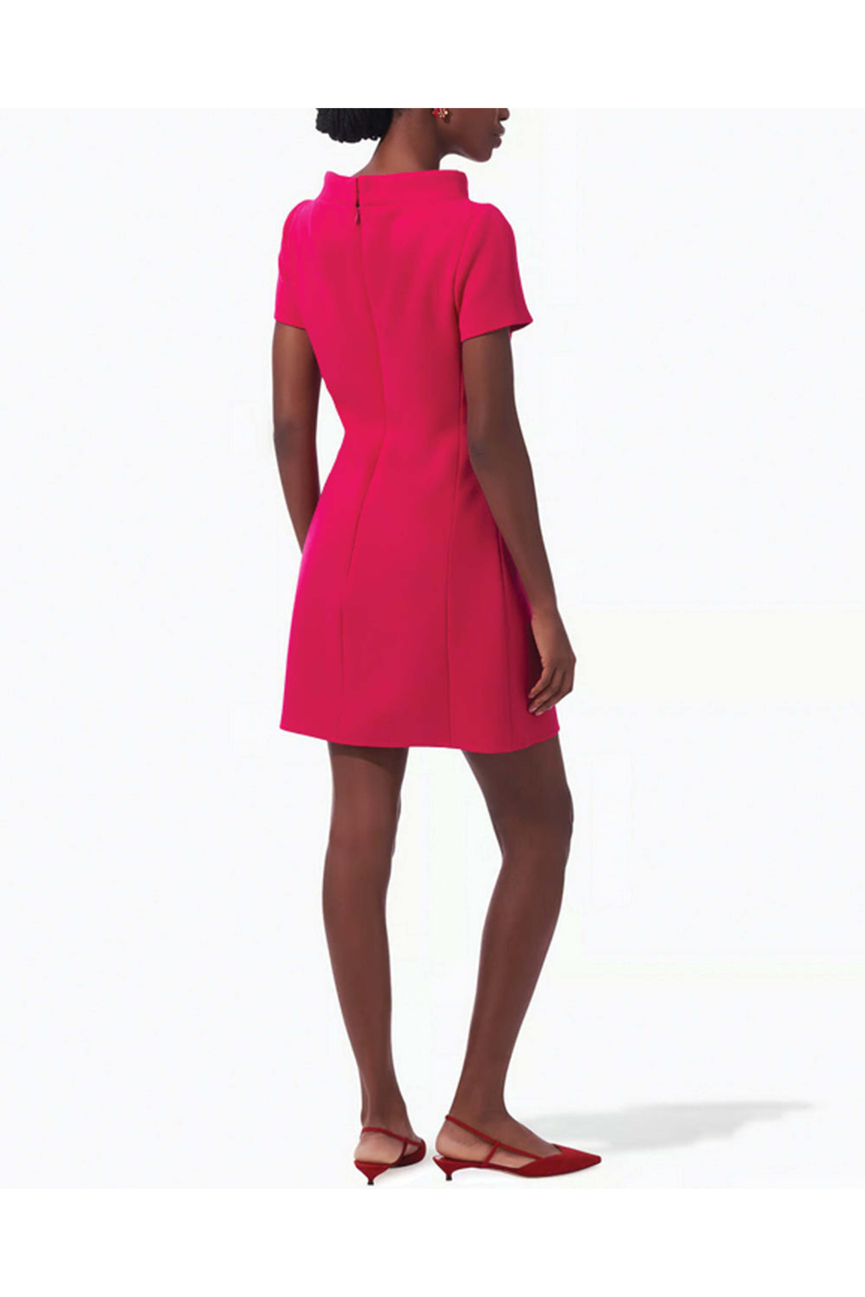 Carolina Herrera - Cerise Pink Boat Neck Mini Dress