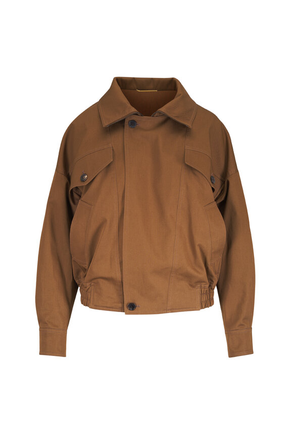 Saint Laurent Brown Cotton Twill Blouson Jacket - view 1