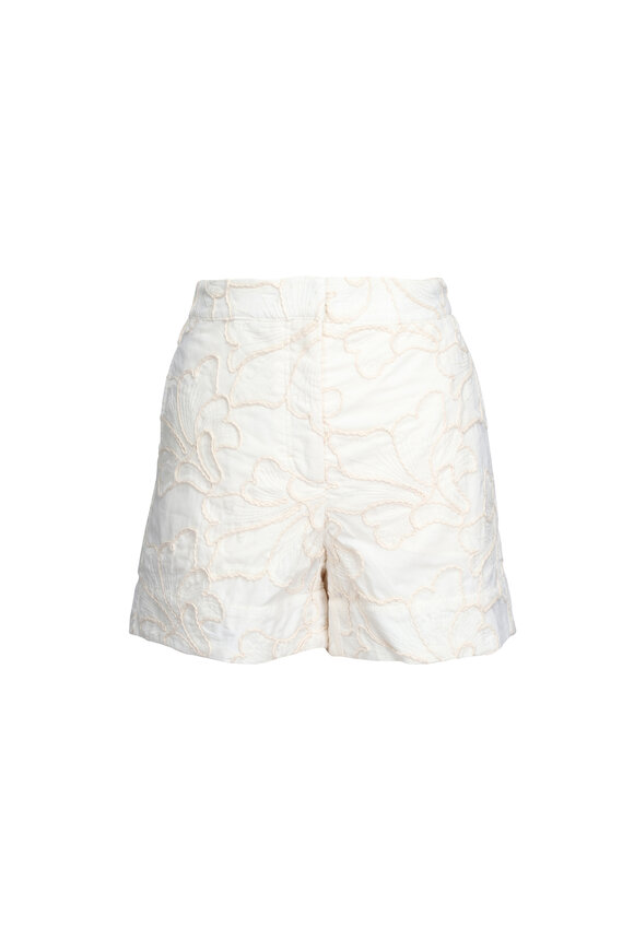 Brochu Walker Kaia Ecru Embroidered Shorts - view 1