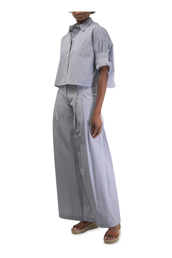 TWP - New Didi Midnight Stripe Pleated Wide-Leg Pant