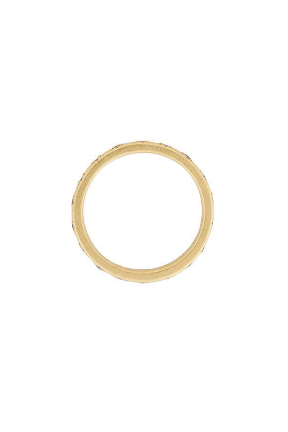 Caroline Ellen Yellow Gold Diamond Station Ring - view 2