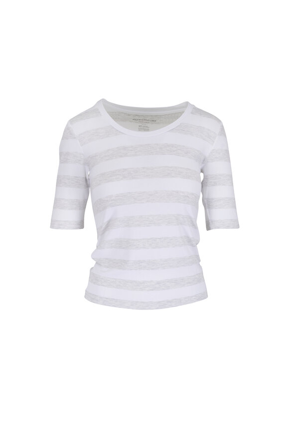 Majestic Soft Touch Stone Stripe Scoopneck Shirt