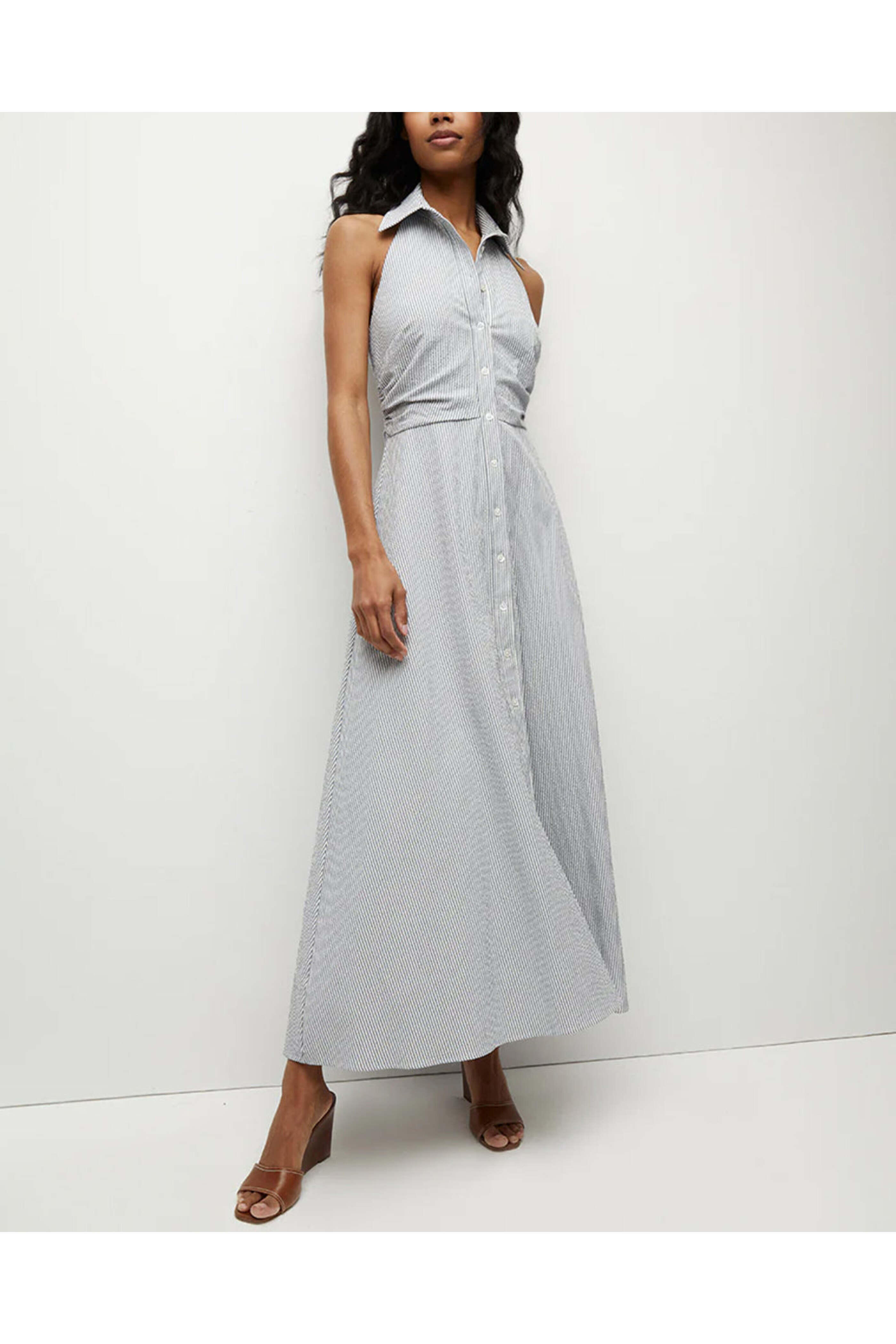 Veronica Beard - Blue and White Seersucker Mackey Dress