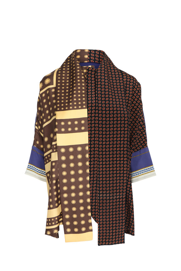 Rianna + Nina Ooak Tie Neck Silk Jacket