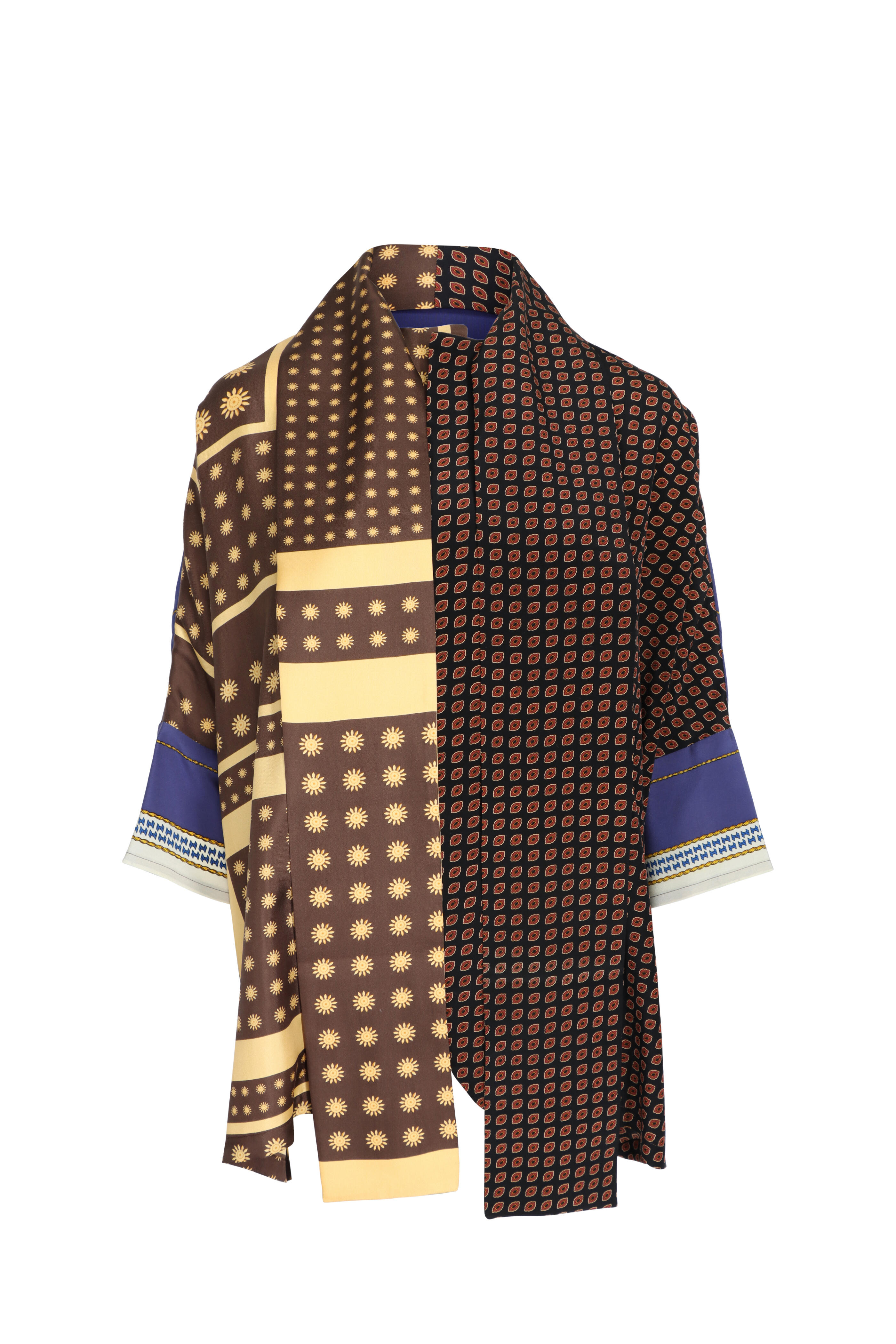 Rianna + Nina - Ooak Tie Neck Silk Jacket