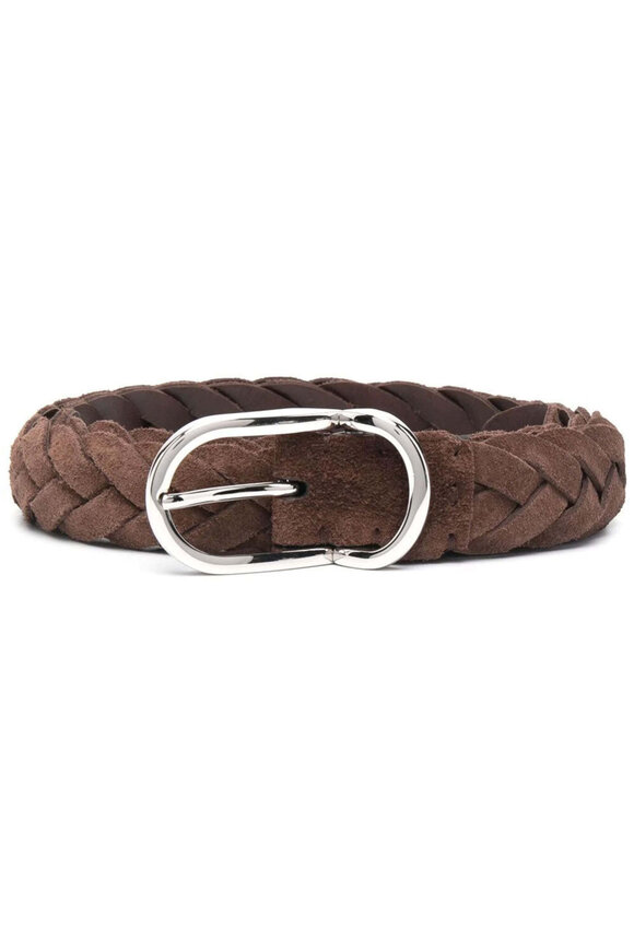 Brunello Cucinelli - Interwoven Leather Belt in Dark Brown
