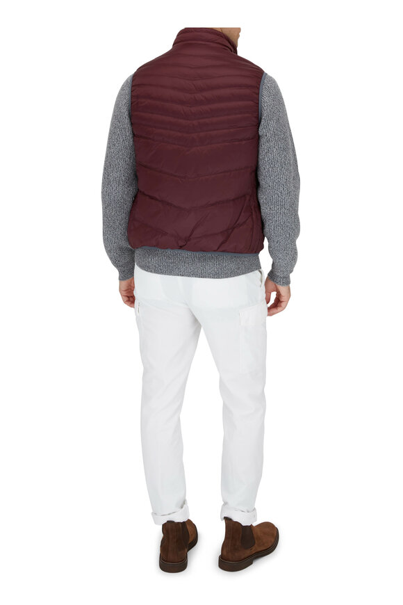 Brunello Cucinelli - Wine Red Quilted Down Vest