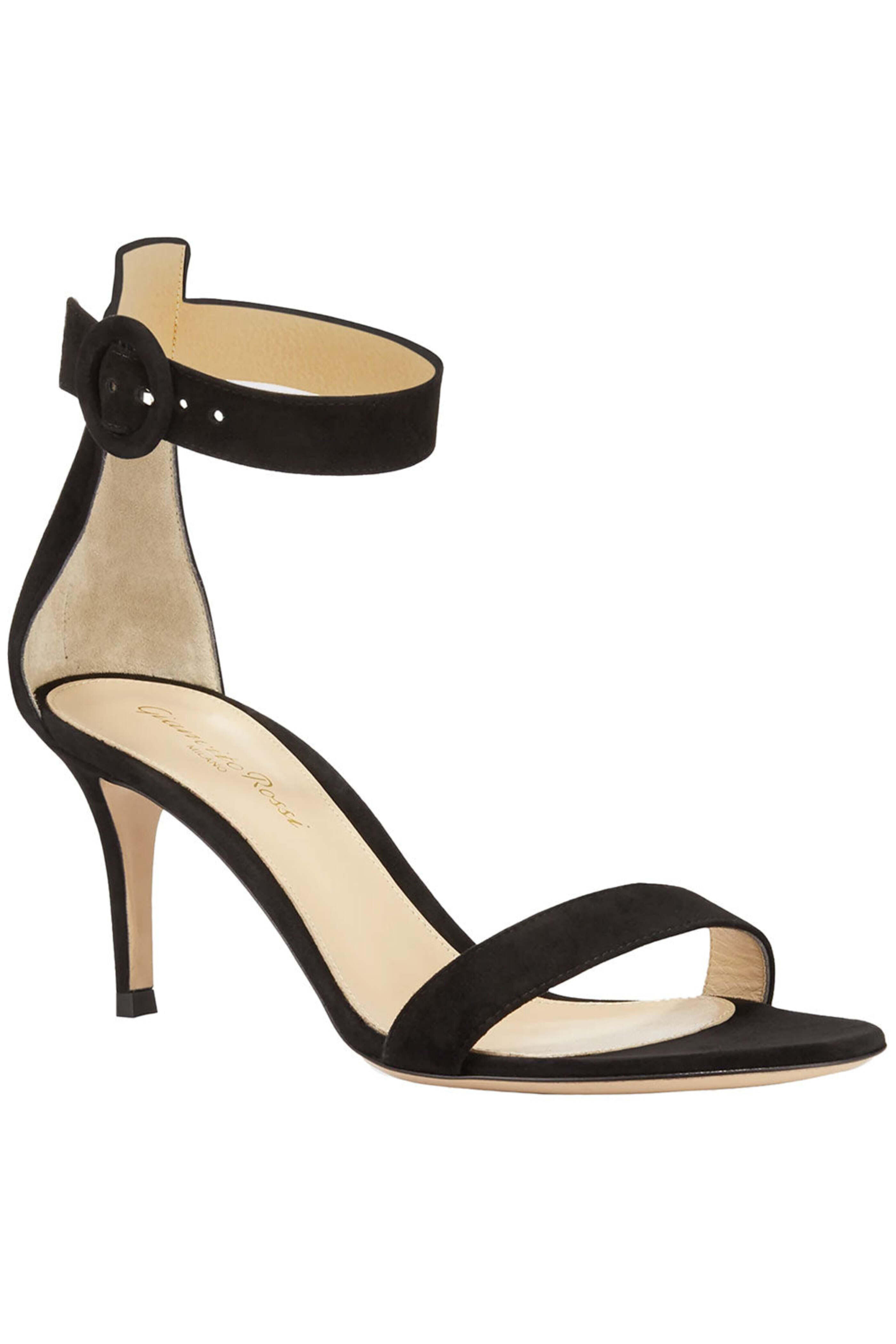 Gianvito Rossi - Portofino 70 Suede Sandals in Black