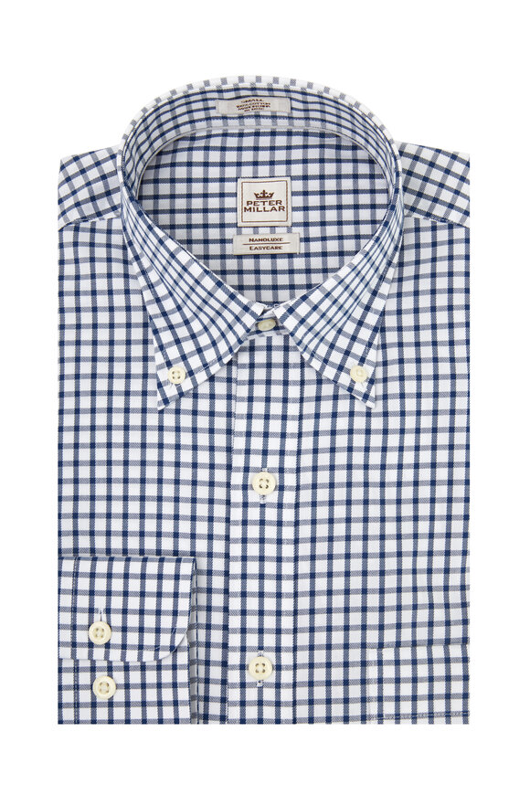 Peter Millar - Navy Blue Tattersall Twill Sport Shirt