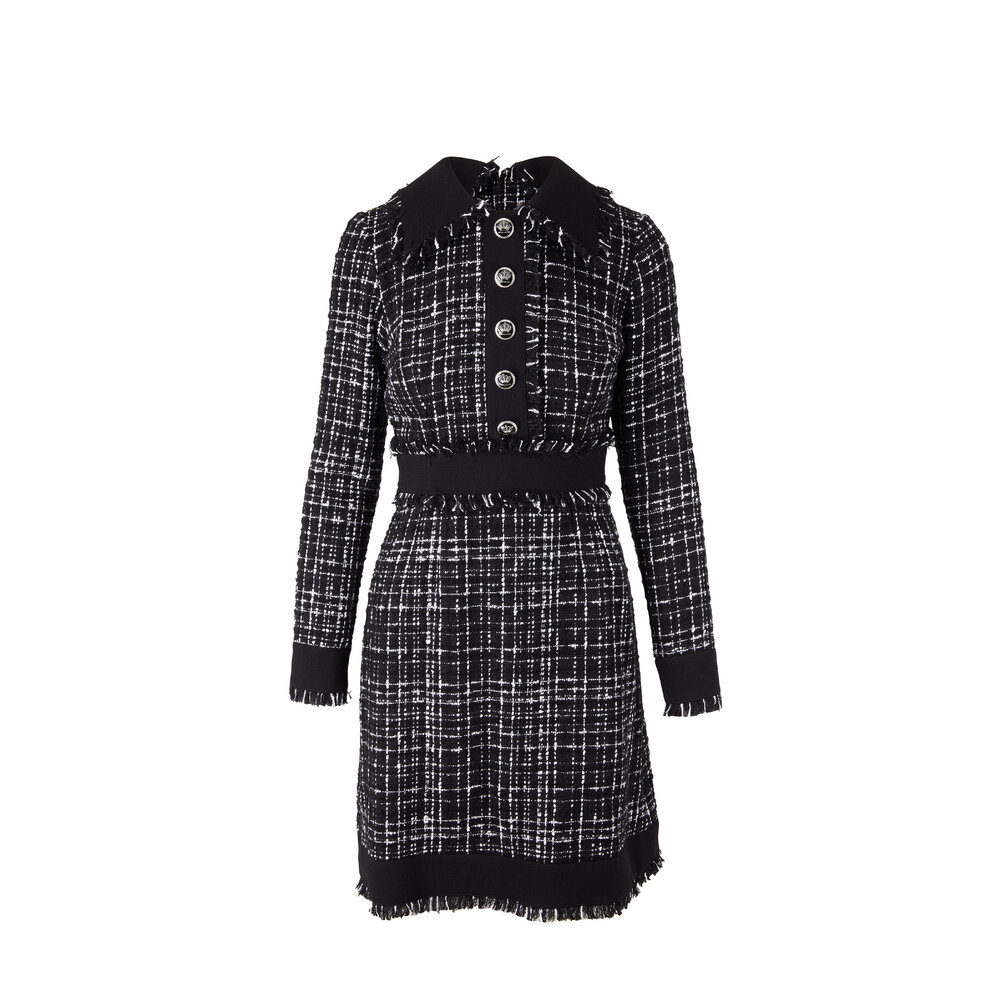 Dolce & Gabbana - Black & White Tweed Mini Dress