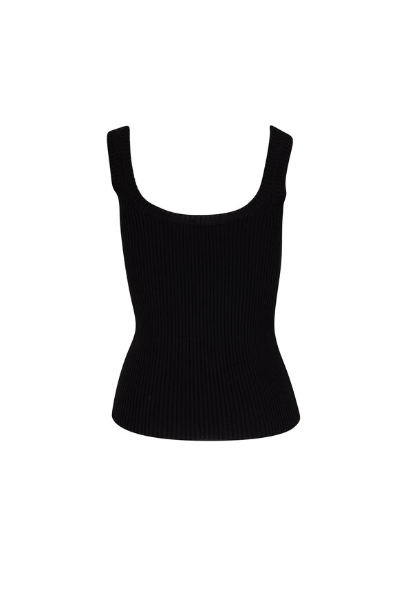 Nili Lotan Ivyonna Black Cotton Ribbed Tank - view 3