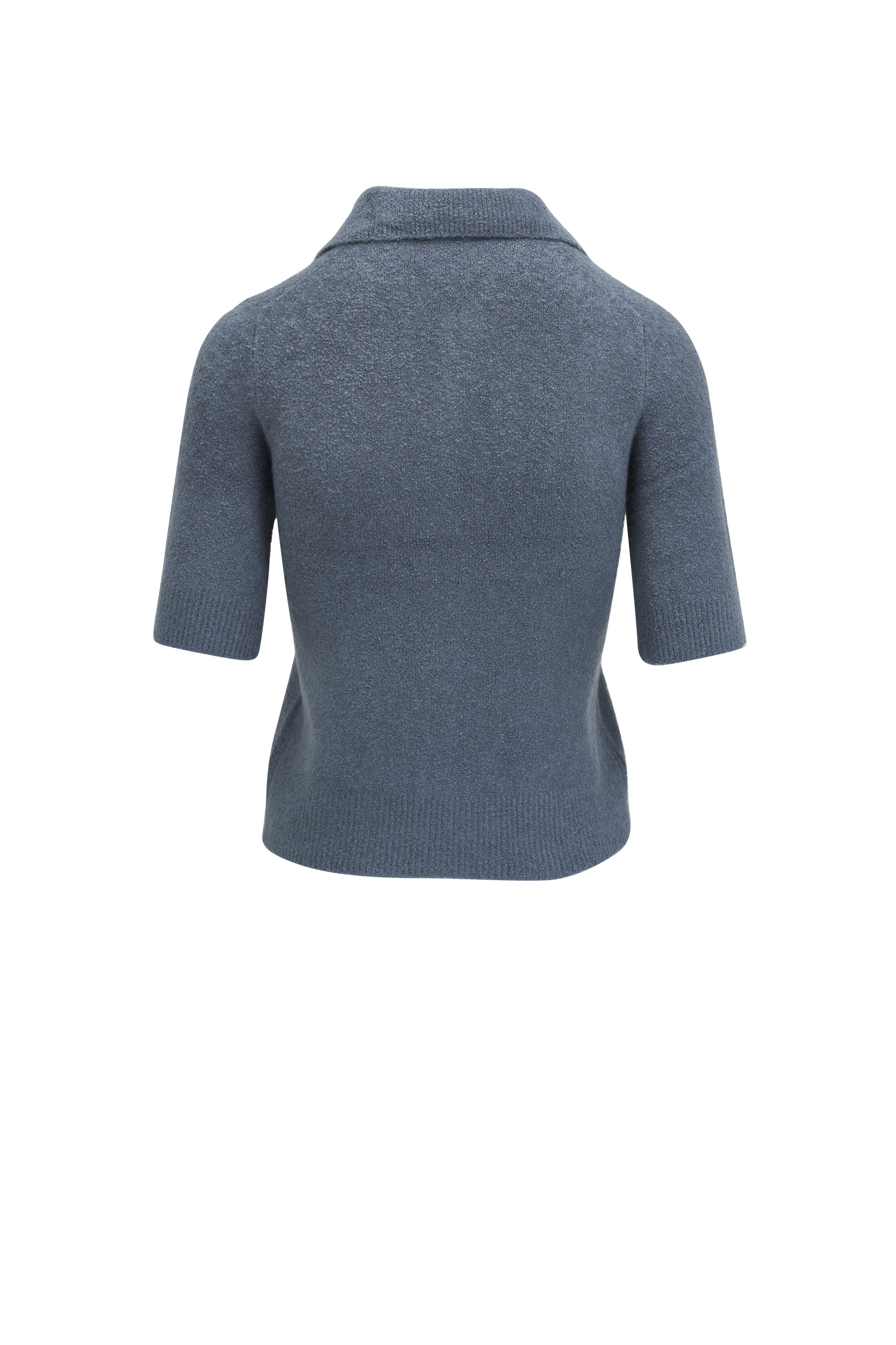 ヴィンス Vince Silk Blend Polo レディース Sweaters Mist Grey Vince - Lake Stone Soft Bouclé Polo Sweater | Mitchell Stores