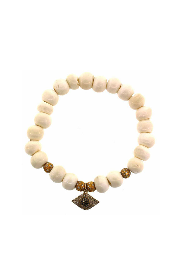 Loree Rodkin Bone Bead Evil Eye Bracelet