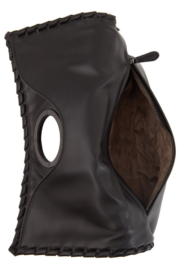 Bottega Veneta - Black Intrecciato Leather Foldover Clutch