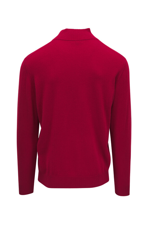 Kinross - Crimson Cashmere Quarter Zip Pullover