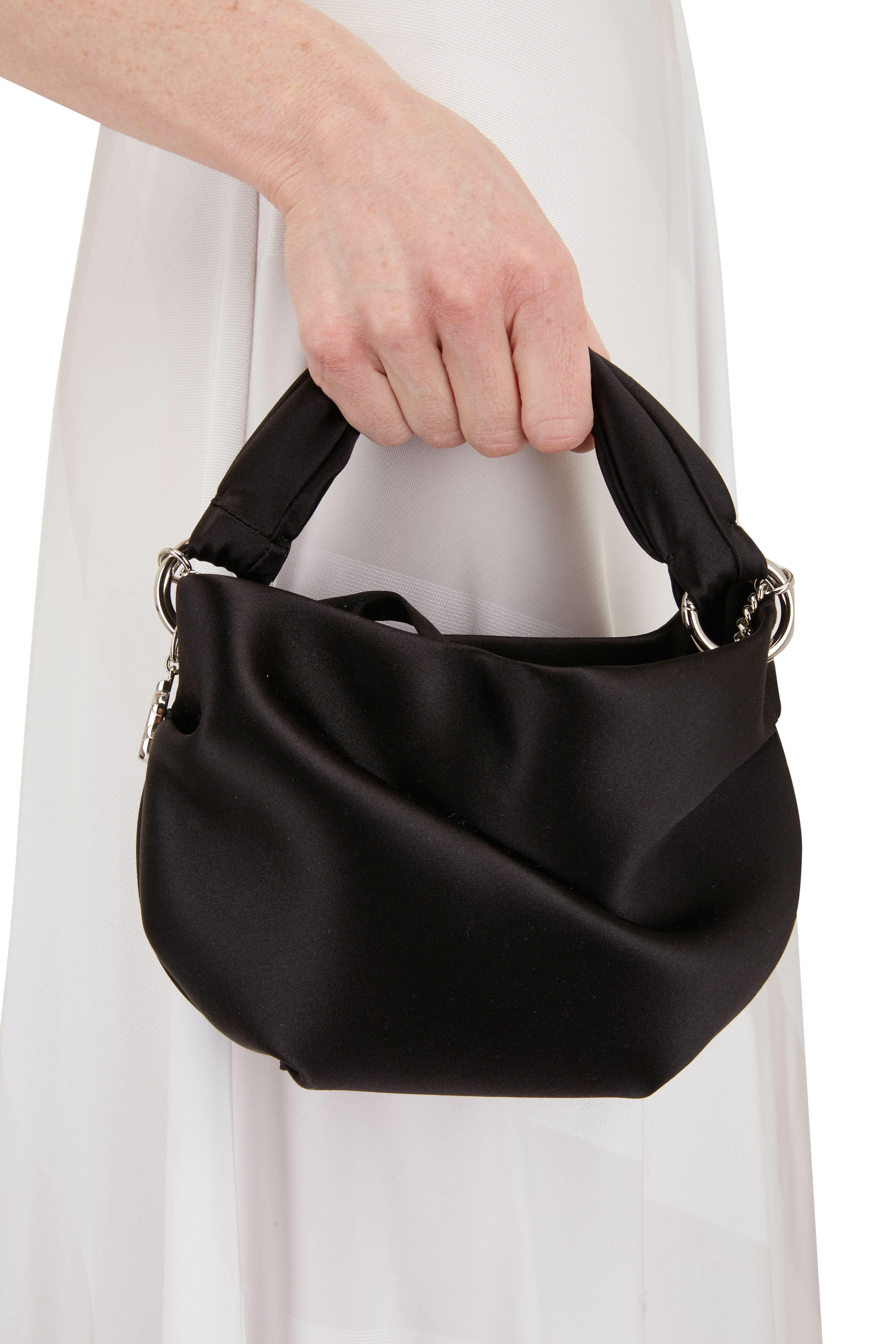 Jimmy Choo - Bonny Black Satin Mini Bag | Mitchell Stores