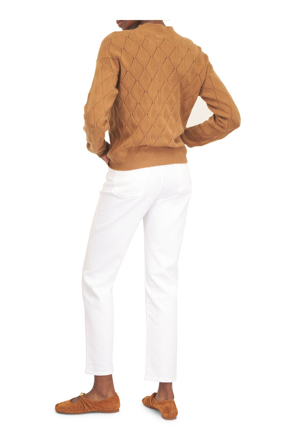 Kiton Brown Cashmere Diamond Knit Sweater - view 4