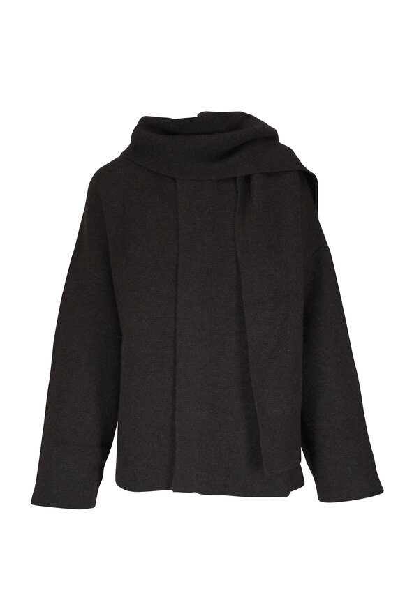 Le Kasha Spain Chocolate Cashmere Scarf Cardigan