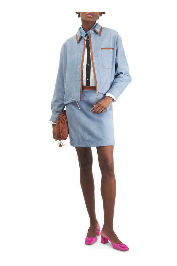 Marni Light Blue Suede Shirt - view 2