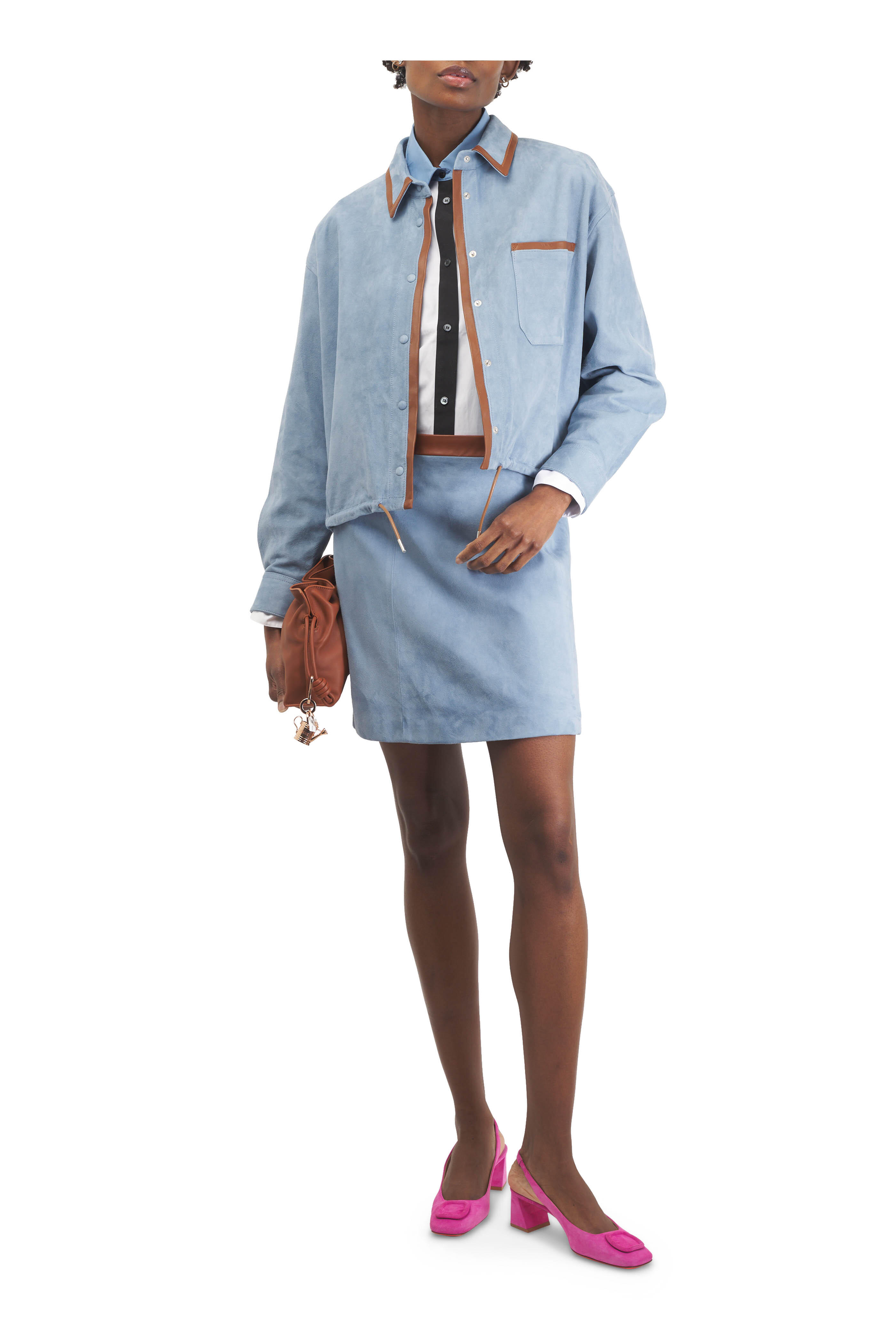 Marni - Light Blue Suede Shirt