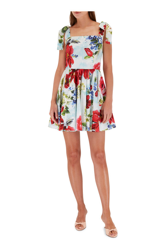 Dolce & Gabbana - Multicolor Floral Cotton Mini Sun Dress