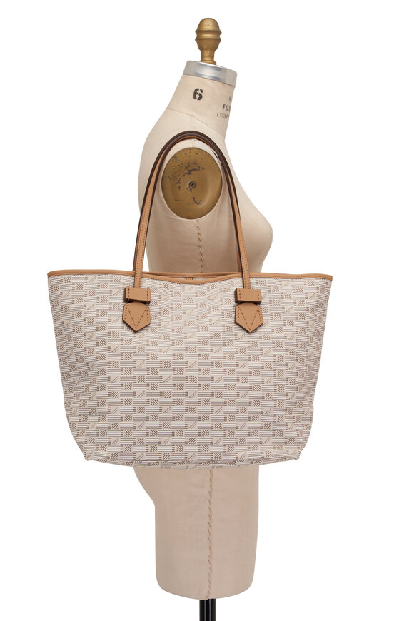 Moreau Paris - Medium Saint Tropez Beige & Ivory Monogram Tote