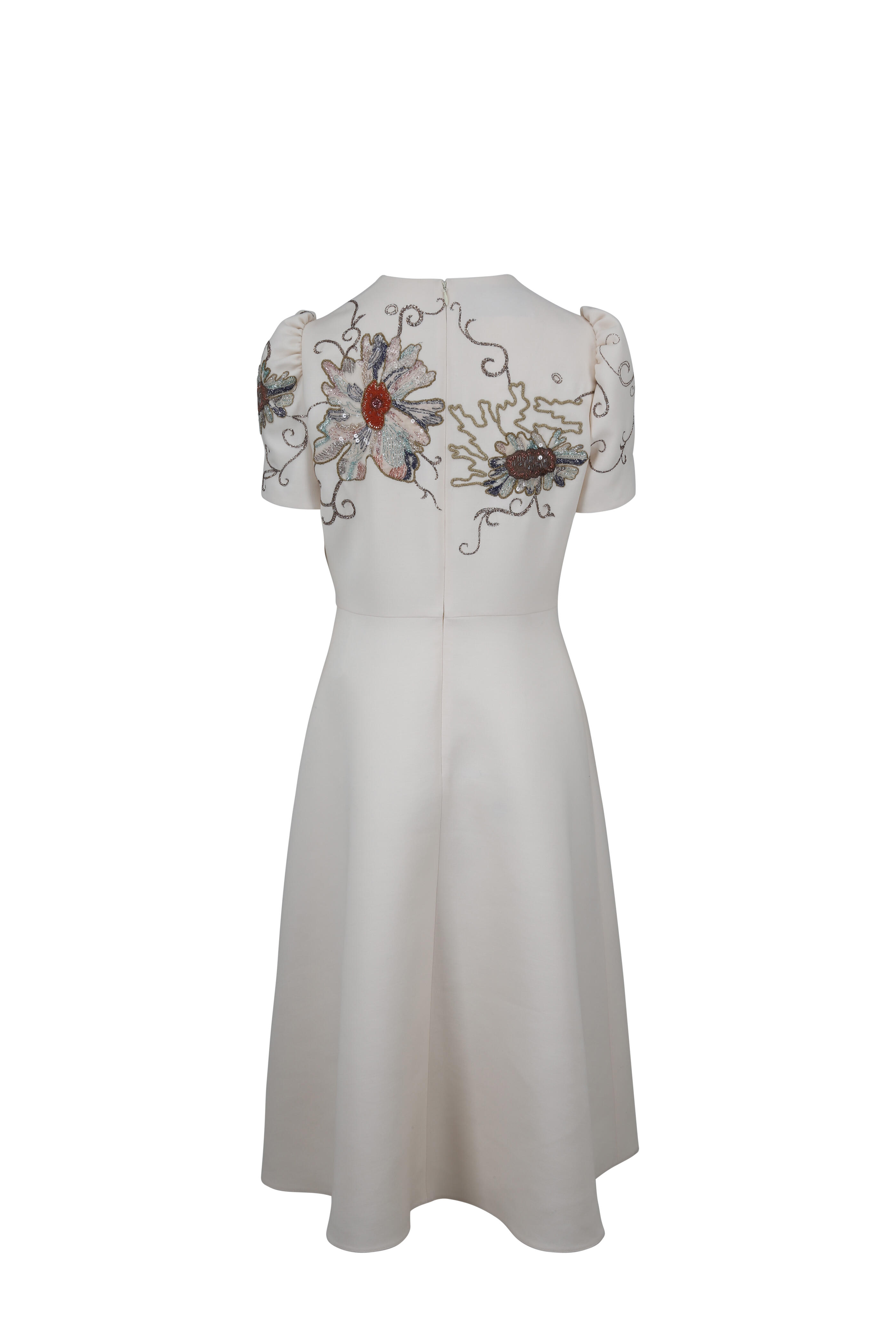Valentino - Ivory Crêpe Couture Embellished Dress