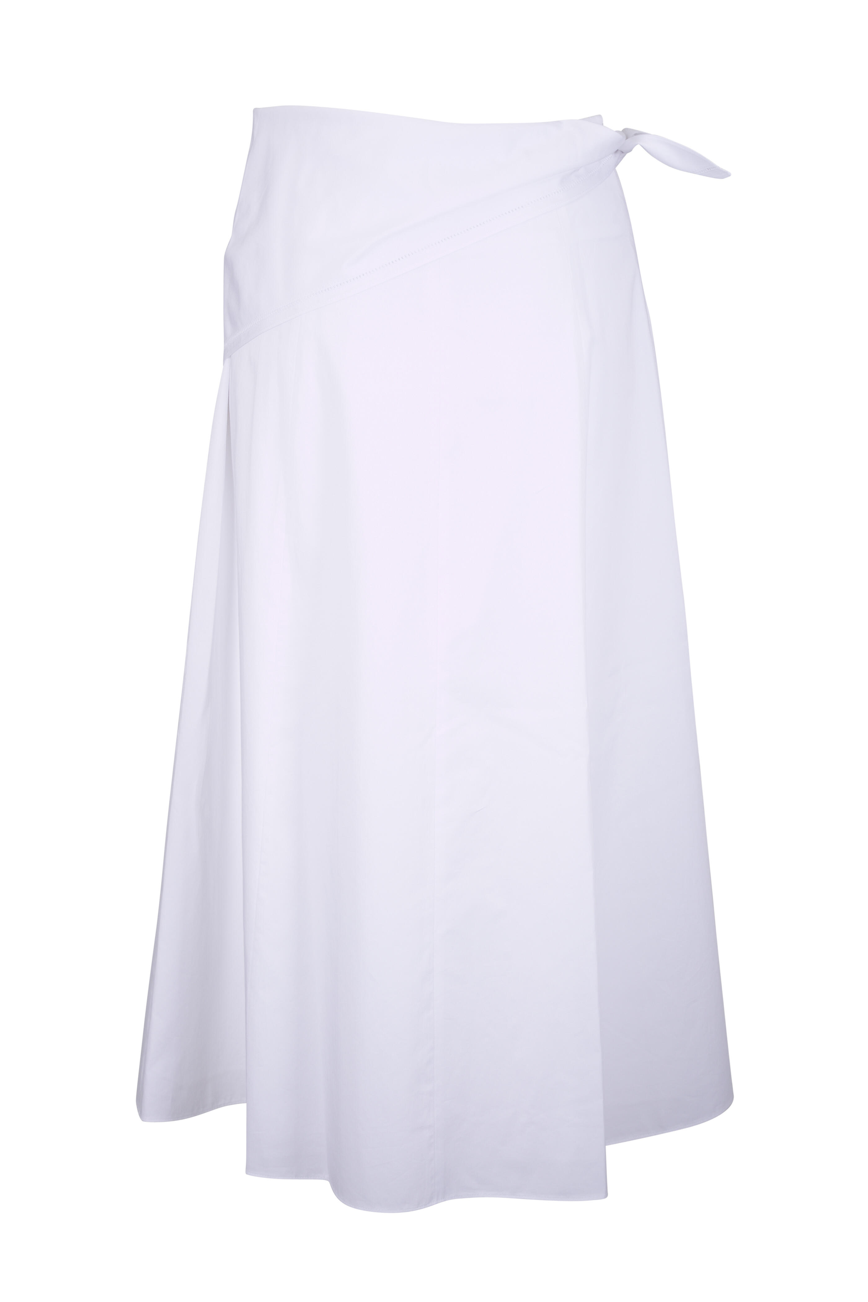 Vince - Optic White Cotton Scarf Tie Skirt - view 2