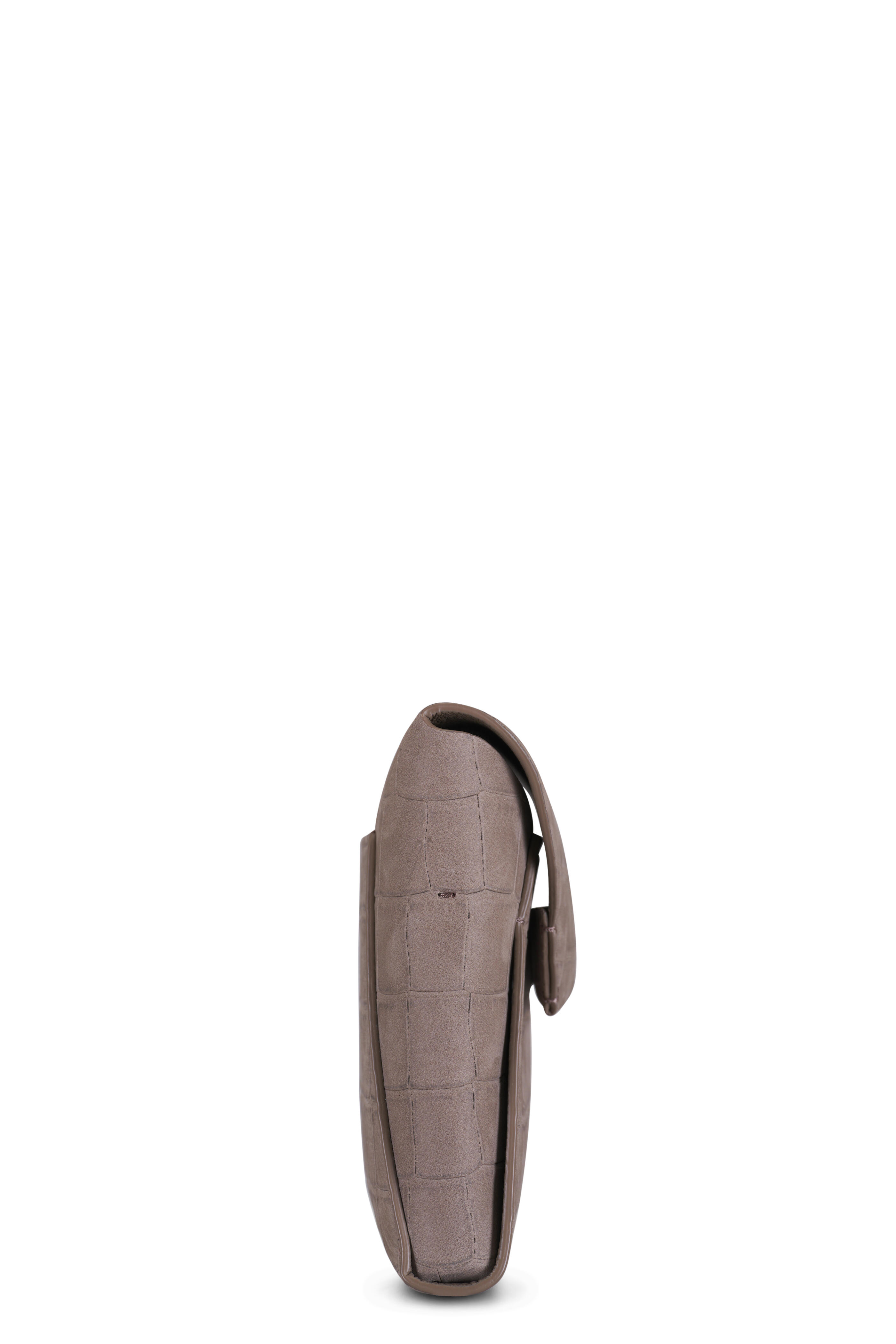 Brunello Cucinelli - Chocolate Embossed Envelope Leather Clutch