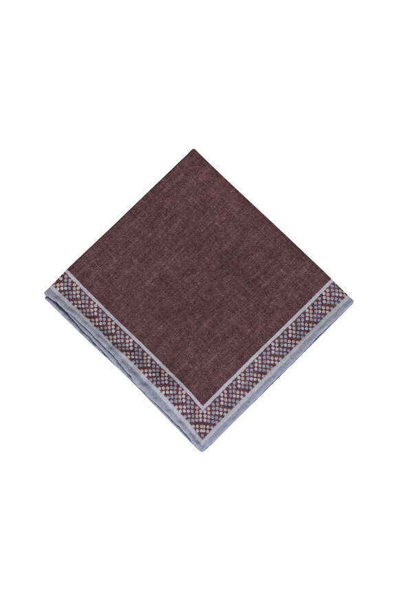 Paolo Albizzati Brown Wool & Cotton Pocket Square