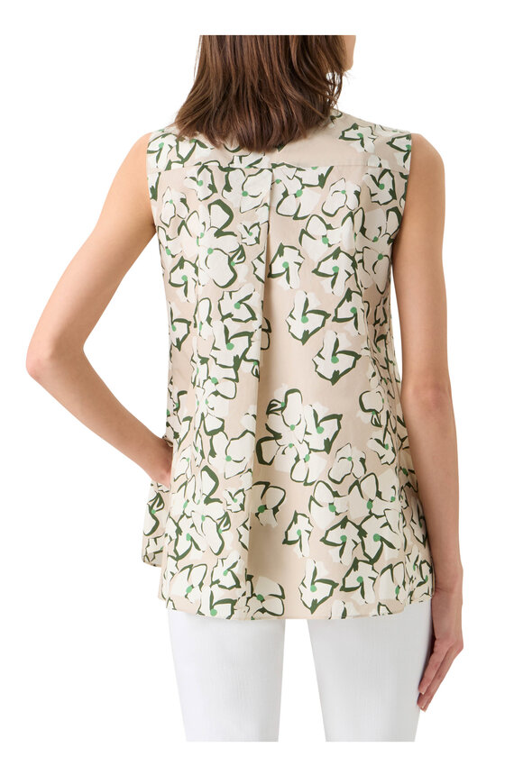 Akris Punto Beige Flower Print Tunic Blouse - view 3
