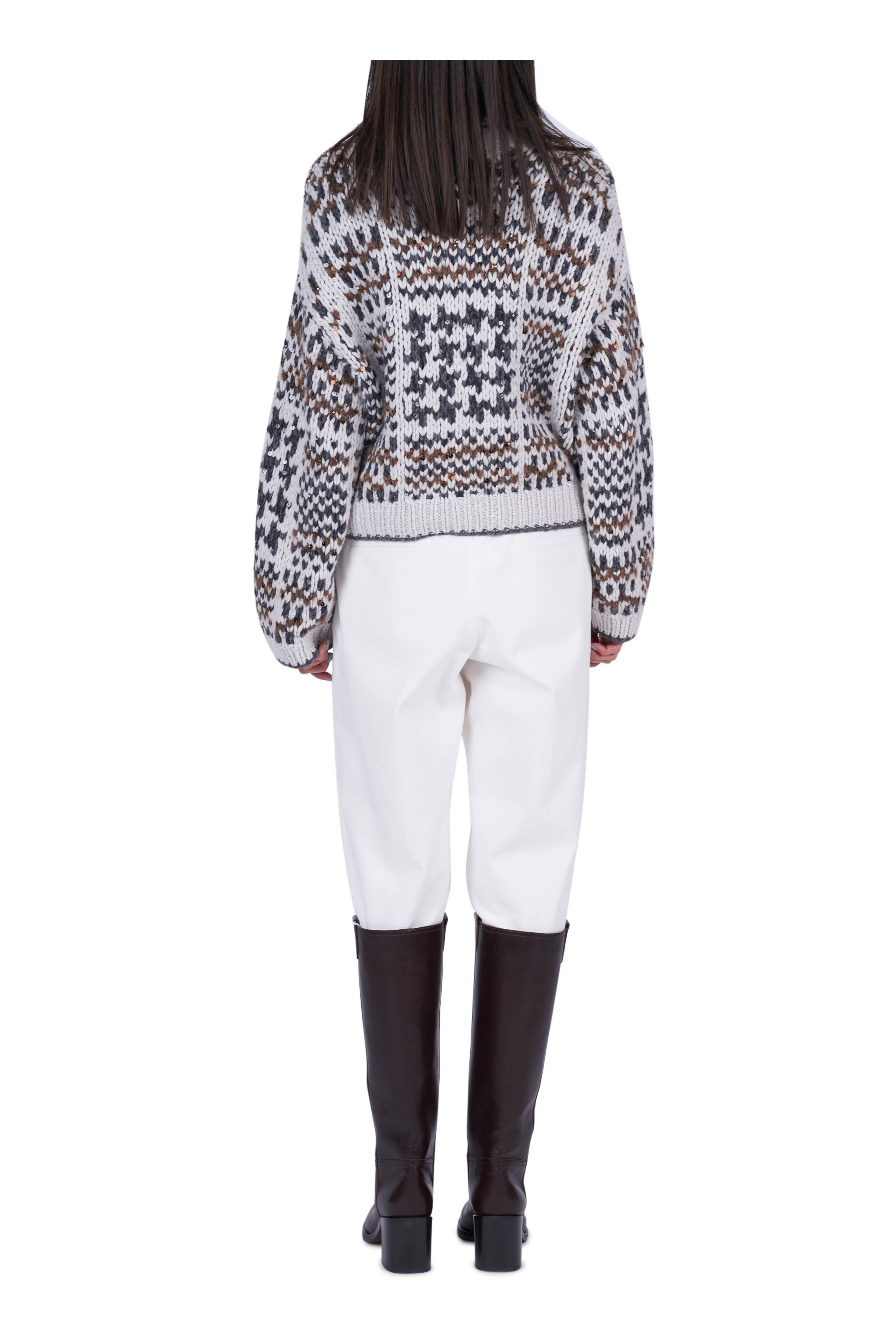 Brunello Cucinelli - One Pleat White Cotton Straight Leg Pant