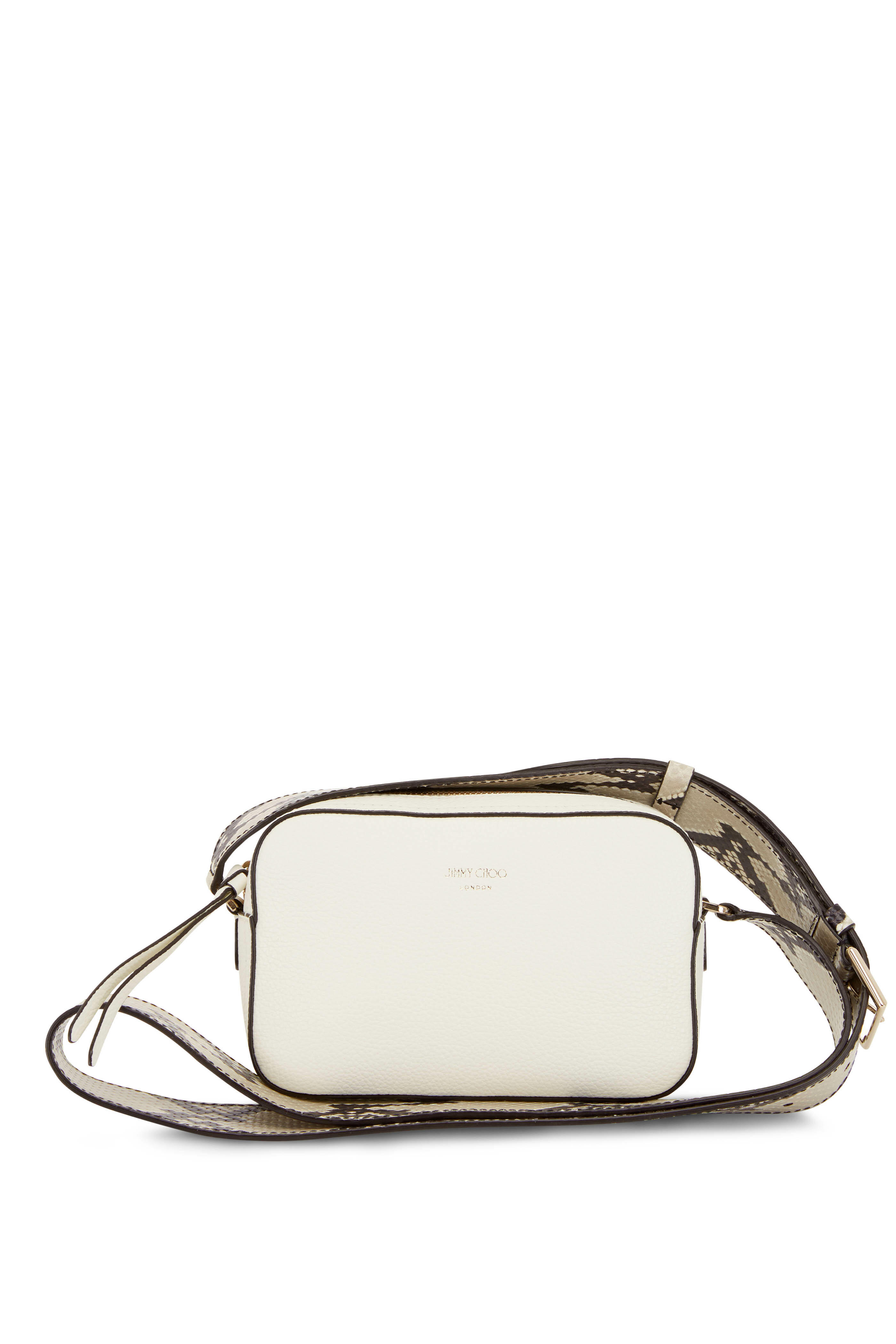 Jimmy Choo - Pegasi Latte Leather Camera Bag | Mitchell Stores